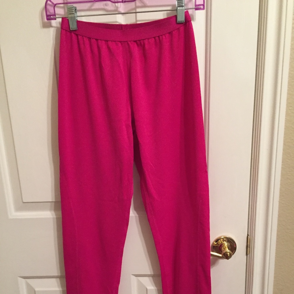 Girl's Thermal Bottoms, Lands' End, Large, 14, Pink